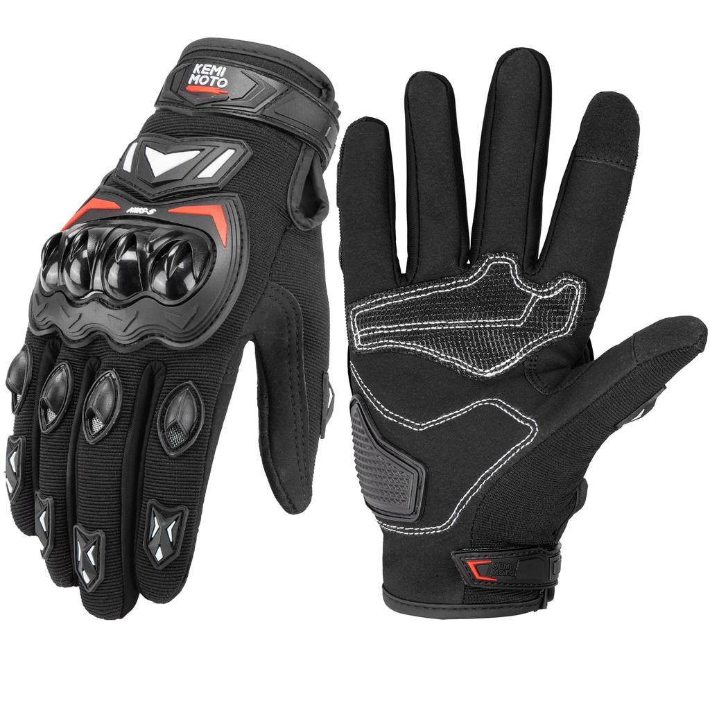 KEMIMOTO Motorcycle Smartphone Impact Size L Gloves, Summer, Mesh, Breathable, Lightweight, Compatible, Anti-Slip, Resistant, Protective,
