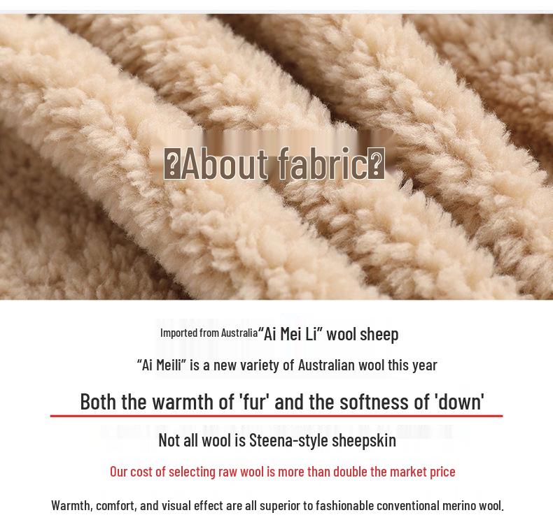 2025 Women's Real Wool Shearling Coat - One-Piece Lambswool Fur Outerwear, Off-Season Style