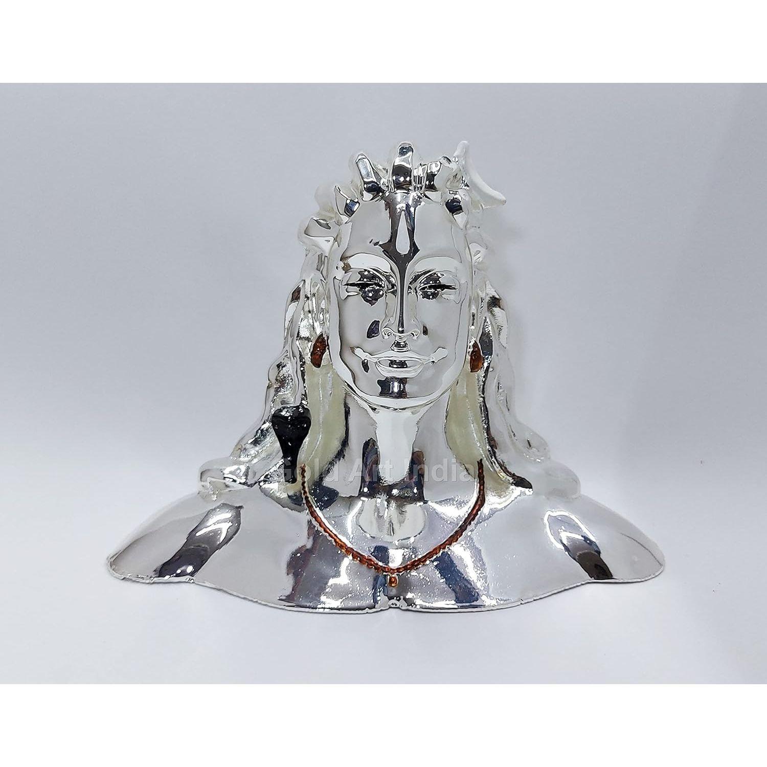 

Шива для домашнего декора и идол для пуджи в мандире | Мурти Махадева для приборной панели автомобиля, внедорожника | Шивджи для подарка серебряный