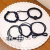 6PCS Ring Combination Mixed with Small Rubber Band Headband Cute Hairstring Women Set High Temperament Ponytail Hair Accessory