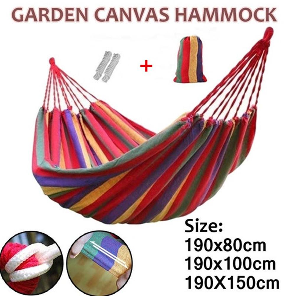 Portable Garden Canvas Hammock Camping Sleeping Swing Bed Hanging Porch Backyard Indoor Outdoor