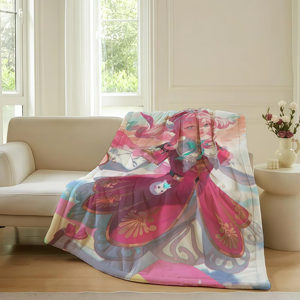 Hyacine Honkai Star Rail Blanket Warm Soft Suitable For Bedroom Sofa Bed Living Room Office Travel Camping Gifts