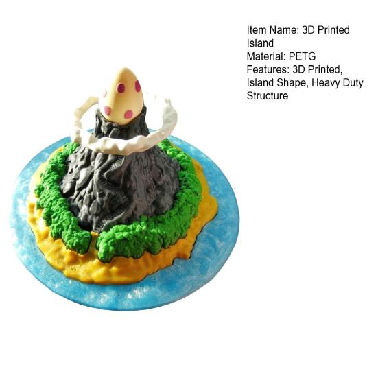 3D Printed Island Ornament Dinosaur Egg Island Figurine Statue Home Office Desktop Miniature Fantastic Island Model Decoration