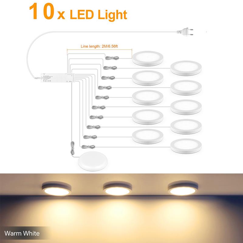 Ultradünne 5W LED Deckenpaneelleuchten Dimmbar Touchsensor Schrankleuchte für Schrank, Ausstellungsregal, Schrank