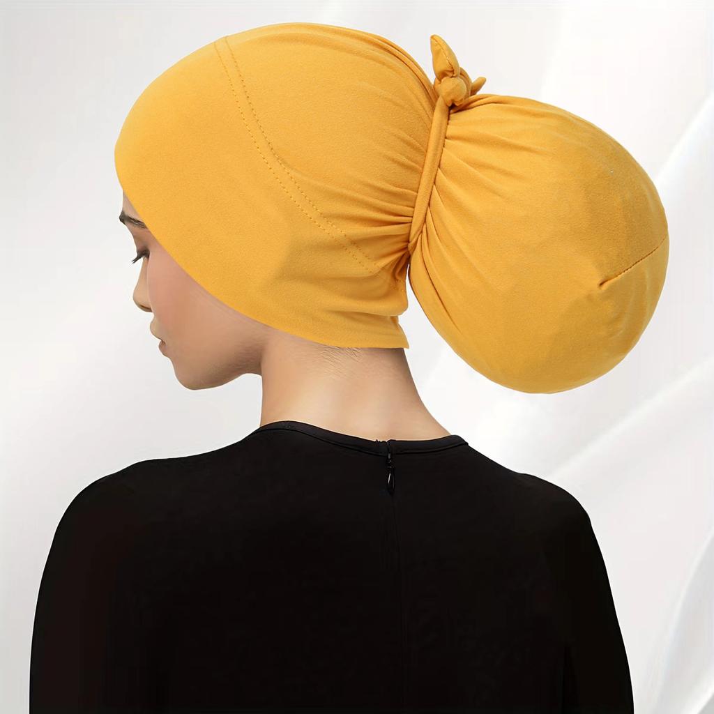 2025 New Soft Muslim Turban Hat Inner Hijab Caps Islamic Underscarf Bonnet India Hat Hair Loss Female Headwrap Turbante Mujer