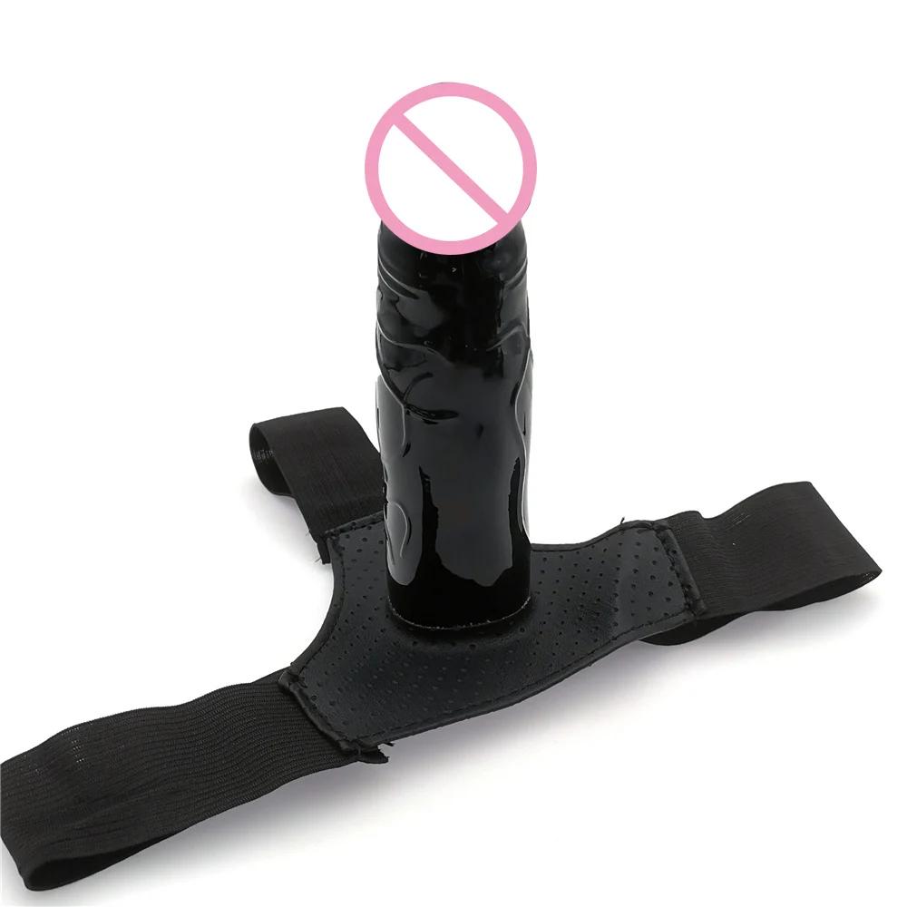 Men Strap On Dildo Panties Wearable Hollow Penis Lengthen Sleeve Strapon Dildo Pants Harness Belt for Man Sex Toys For Woman Gay