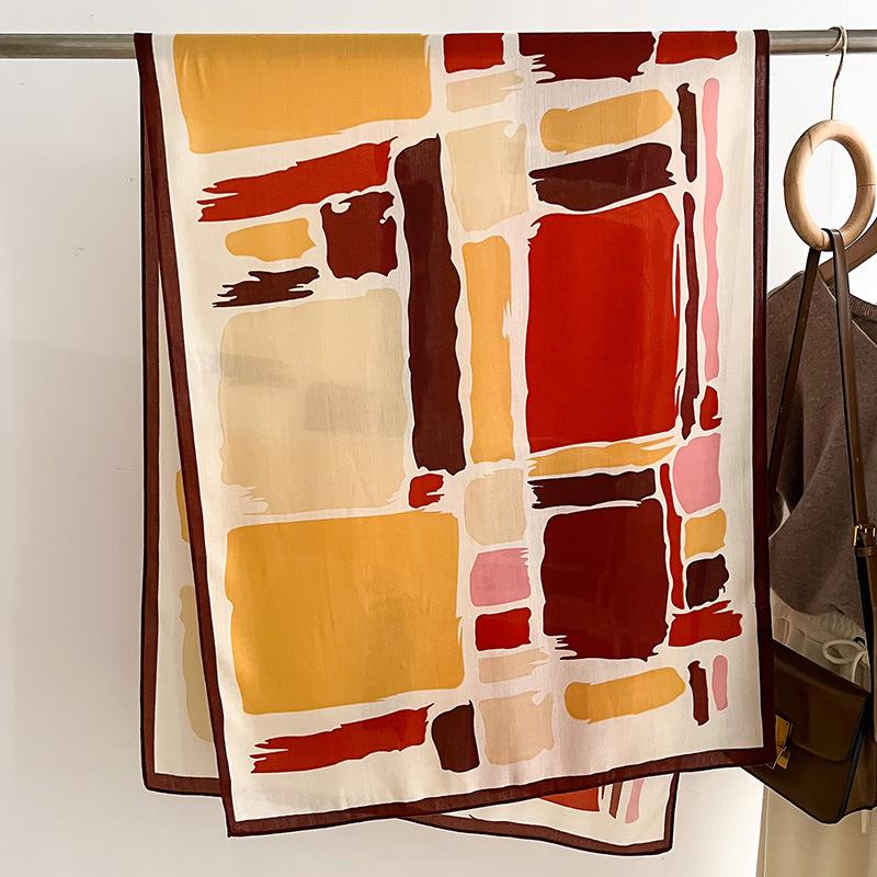 Fashion Scarves Satin Silk Scarf Long Lightweight Sunscreen Shawls Wraps for Women Hair Scarves