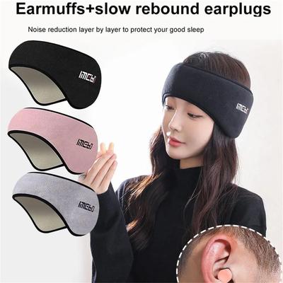 Sleep Mask With Ear Cushions For Relaxation And Noise Reduction. Adjustable Cotton Eye Mask For Sleep Headphones
