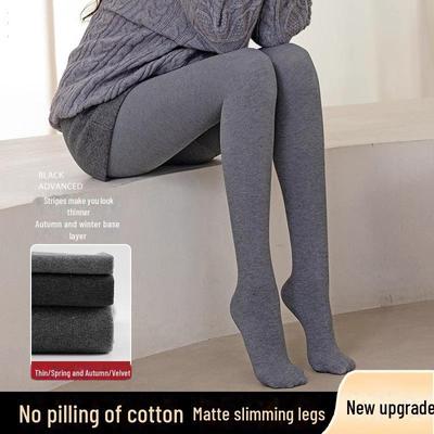 Dames Zwarte Leggings: Herfst/Winter Pluche Fleece, Blote Benen Effect, Slim Fit, Lente Lichtgewicht Optie