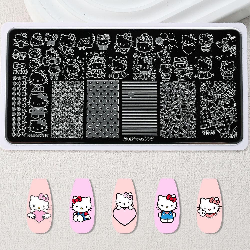 KT Cat & Mickey Mouse Anime Nail Art Stamping Plate for Beginners