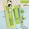 Cartoon Pencil Set with Ruler, Eraser, and Sharpener for Primary Students
