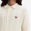 FRED PERRY [Sharp] Textured Cable Knit Shirt - Ecru Afpm2531313-560