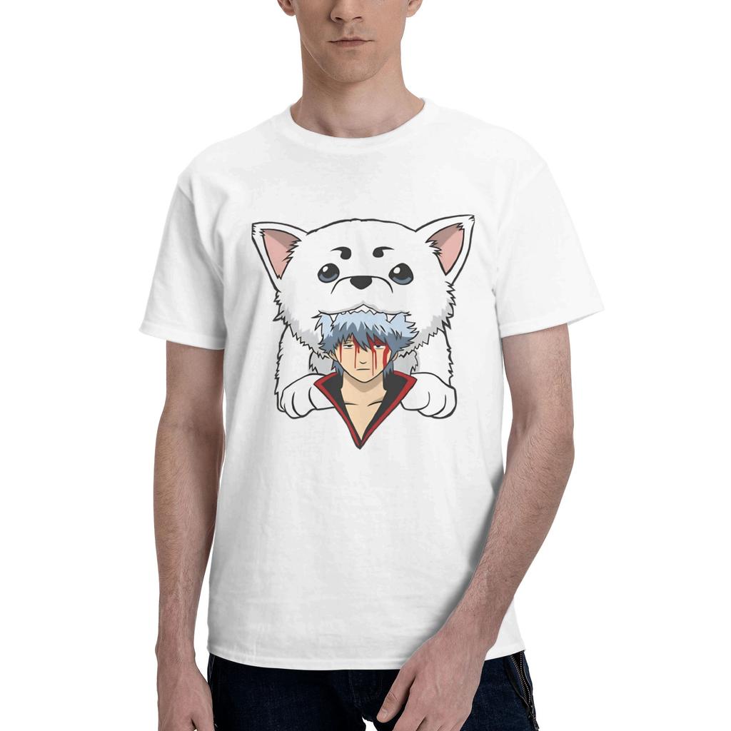 Gintama Gift Men T Shirts Gintama Fashion Tee Shirt Short Sleeve Round Collar Cotton Party Clothes TShirt