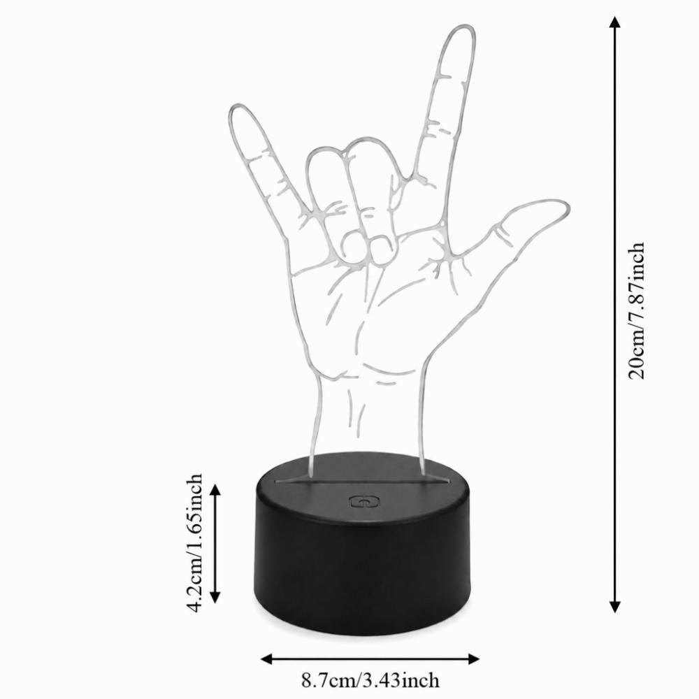 3D Sign Language I Love You Night Light USB or Battery Powered Decorative Lamp Illusion Light  Xmas