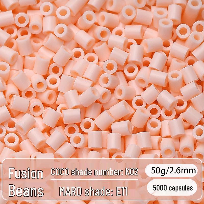 2.6mm High-Quality Fuse Beads Refill Pack: Black, White, Transparent, Red, Skin Colors