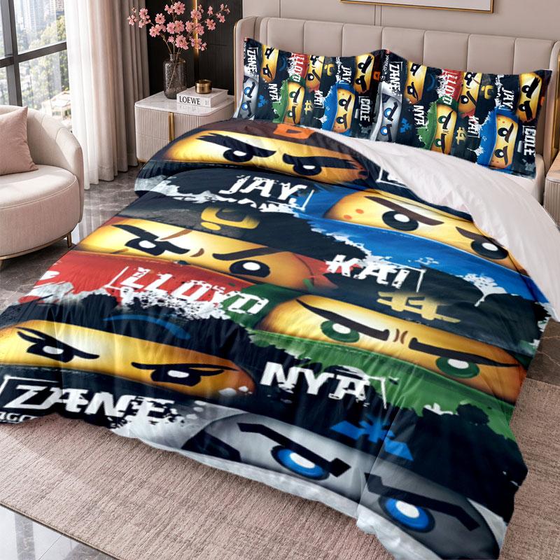 LEGO Ninjago 3Pcs Bedding Set Duvet Cover With Two Pillowcases For Bedroom Home Decoration