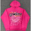 Heavy fleece foam print spider web hoodie sports casual sweater sweatpants set