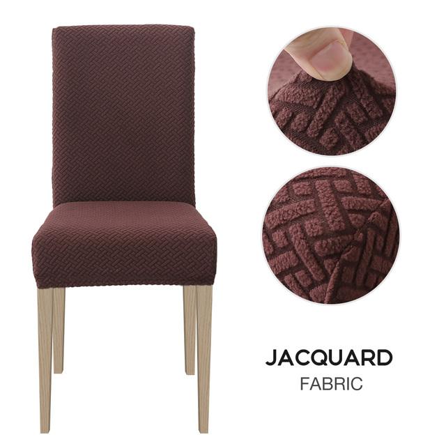 1/2/4/6 stk Spisestuestoltrekk Jacquard Spandex Slipcover Protector Case Stretch for Kjøkkenstol Sete Hotell Bankett Elastisk