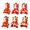 Pony Plush Toy Wear Tang Suit Cape 2026 Year of The Horse Zodiac PP Cotton Filling Pony Decor Chinese New Year Gift for Kids Collectors