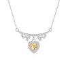 S925 sterling silver necklace women's natural peridot love pendant amethyst citrine light luxury high-end collarbone chain elegant women's jewelry