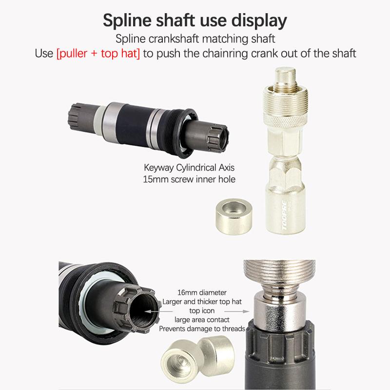 Practic Mtb Biciclete Biciclete Manivelă Roată Extractor Suport inferior Ciclism Crankset Pedal Remover Instrument de reparare Argintiu