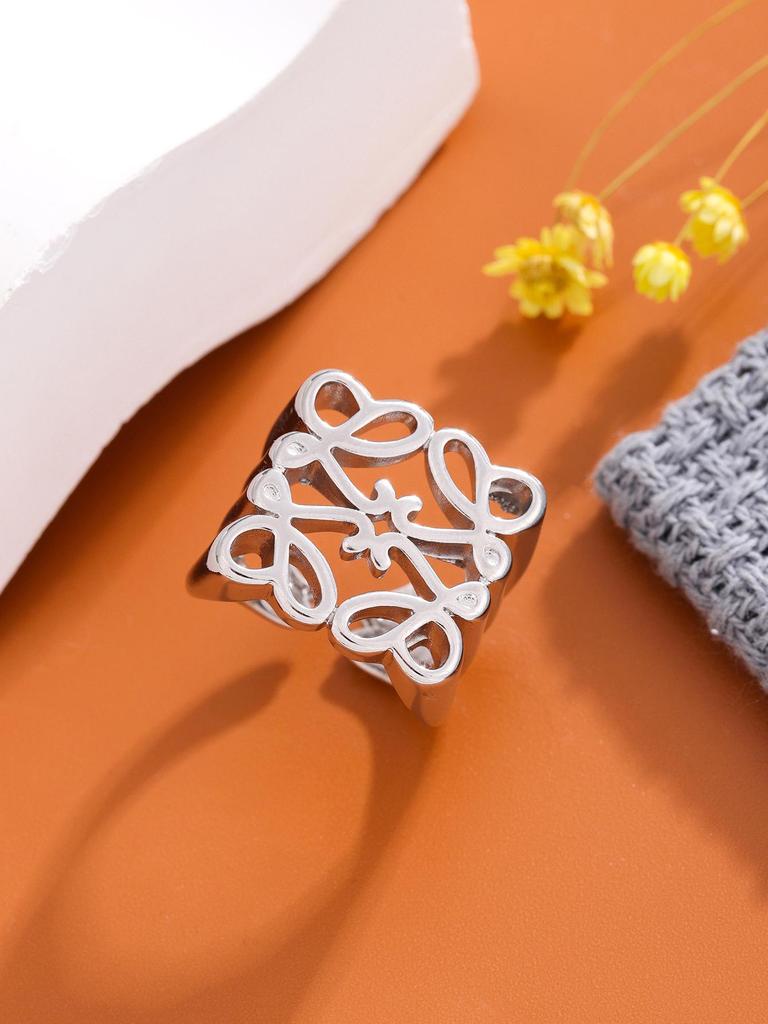 Niszowy pozłacany geometryczny pusty luksusowy pierścionek