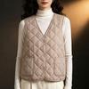 Women's 2025 Collarless Cotton Vest - Autumn/Winter Large Size Round Neck Waistcoat