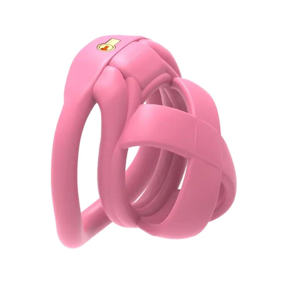 Ergonomics Small Male Chastity Cage Pink Chastity Device Invisible Lock for Man Penis Exercise Bondage Gear Cock Cage Sex Toys
