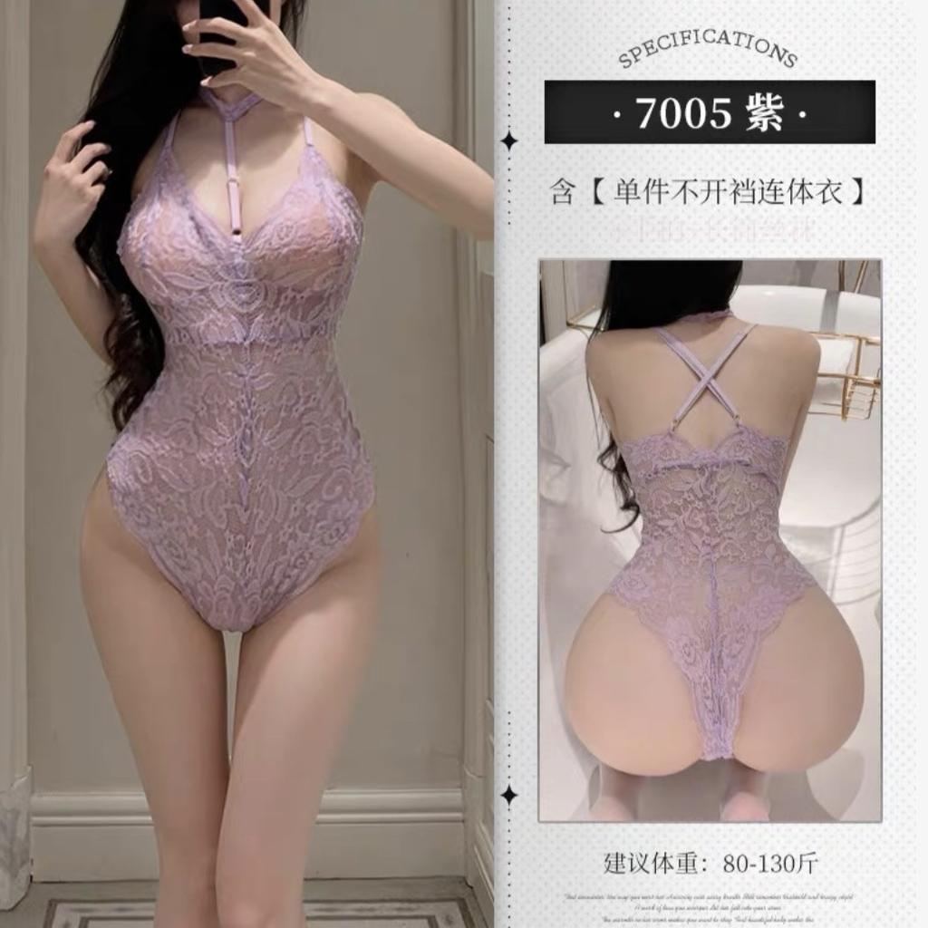 Sexy Hot Passion Temptation Open Uniform Transparent Lace Onesie Women