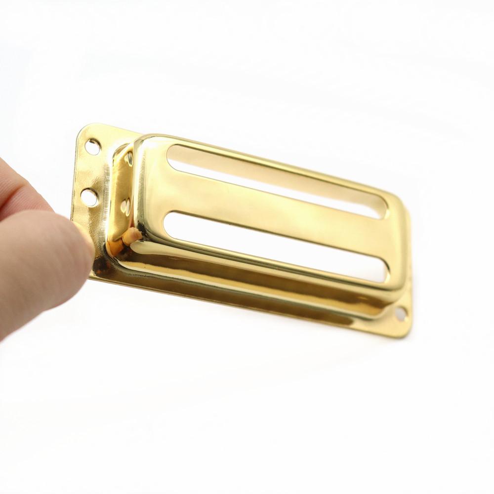 2Pcs Guitar Pickup Cover Two Slot Metal Case Brass Humbuckers For Electric Guitars Goldsliver