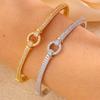 Copper Plated Gold Heart Moment Simple Ins Wind Full Diamond Micro Zircon Small Gourd Design Sense Light Luxury