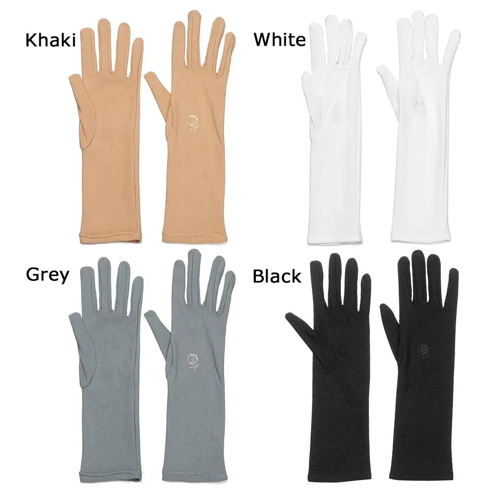 Mid-long Sunscreen Gloves for Women Summer Spring Lady Stretch Anti UV Slip Resistant Driving Gloves Breathable Thin Gloves