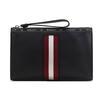 Classic Red And White Striped Leather Zipper Wallet Clutch Men Wallets Black HAIG-10
