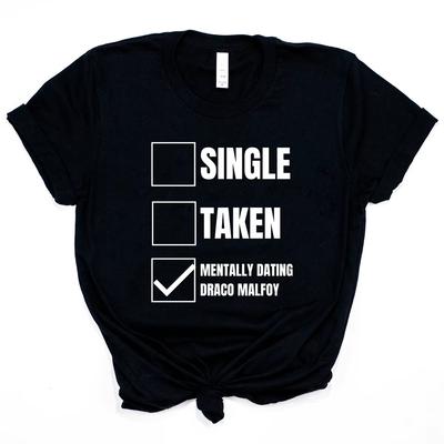 Mentally Dating Draco Malfoy T-shirt Funny Checklist Shirt Cool Malfoy Shirt Magic School Wizard Tee Hipster Tops