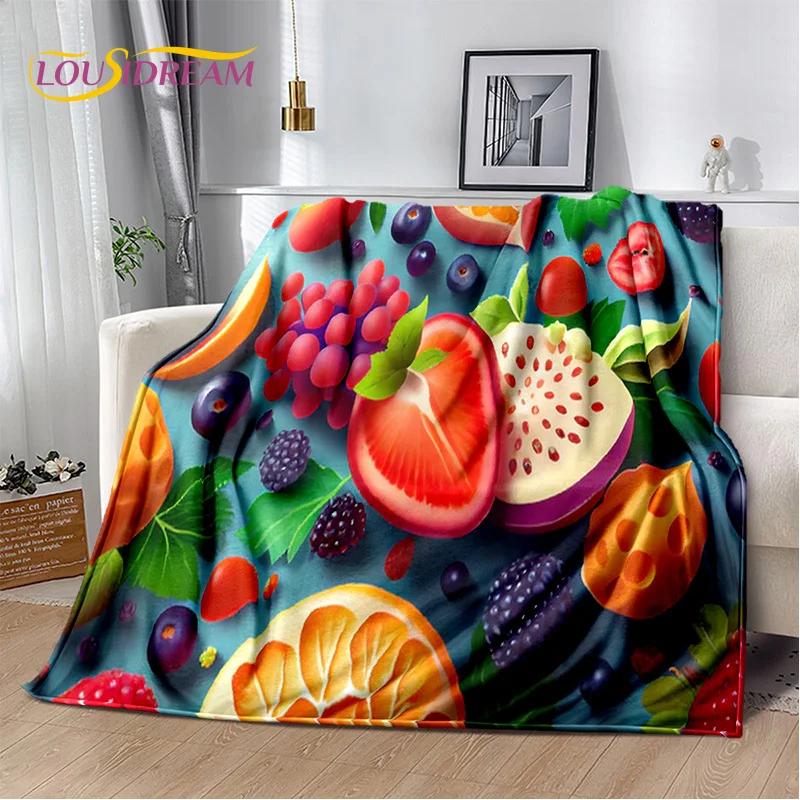 Cartoon Cute Fruit 3D Printing Blanket,Soft Throw Blanket for Home Bedroom Bed Sofa Picnic Travel Office Rest Cover Blanket Kids