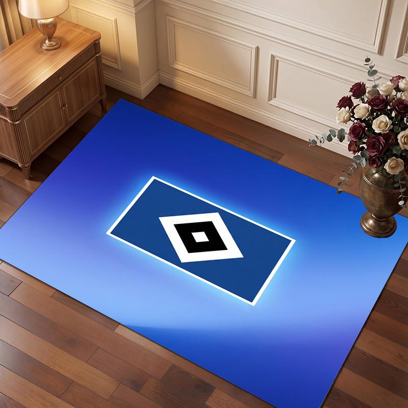 Tappeto in Velluto di Cristallo con Stampa Calcio Hamburger SV, Comodo Assorbente d'Acqua Antiscivolo Tappeto per Pavimenti Interni
