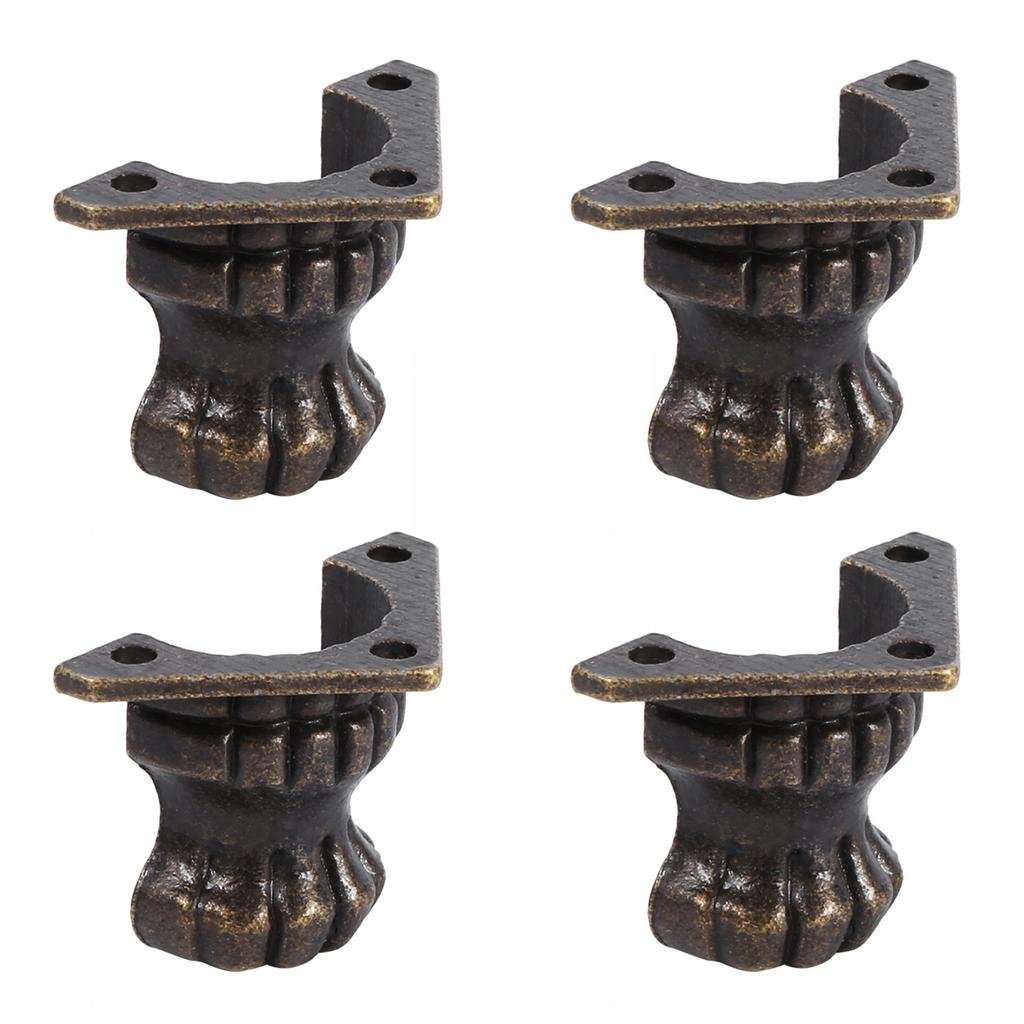 4pcs Antique Brass Jewelry Chest Wood Box Decorative Feet Leg Corner Protector Hardware