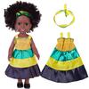 Realistic Black Girl Dolls 14 Inch Doll with Afro Hair, Soft Vinyl Posable Play for Girls Kids, Dress Up Fashion Toy Accessories, Gift Children