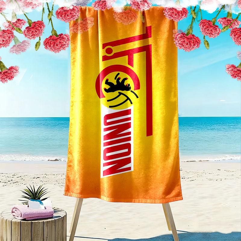 Union Berlin Logo Aufdruck Strandtuch, Großes Weiches Schnelltrocknendes Handtuch für Strand Camping Schwimmen