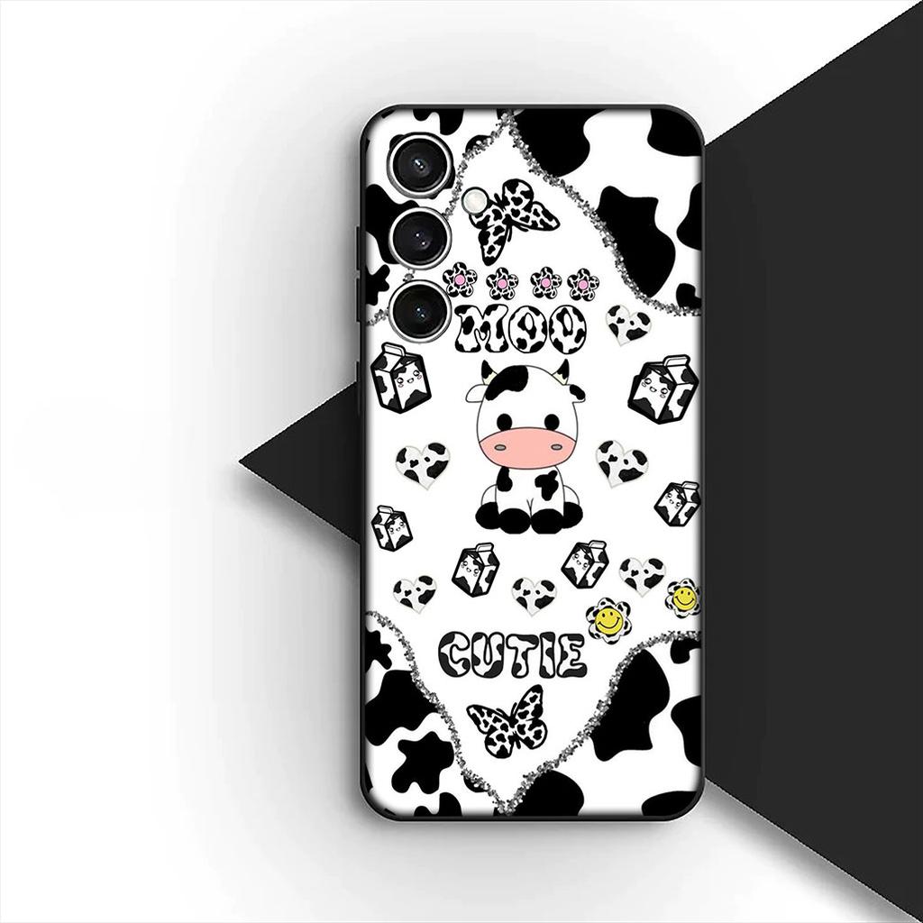 Cover for Samsung Galaxy S10 S8 S9 Plus A33 A34 A31 70 A71 A72 Note 20 9 8 S10E Casing Silicone Phone Case Cartoon Art Cow Print