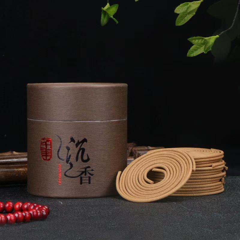 4-Hour Sandalwood & Mugwort Coil Incense (120 Pcs) with Burner - Indoor Long-Lasting Scent & Toilet Deodorizer
