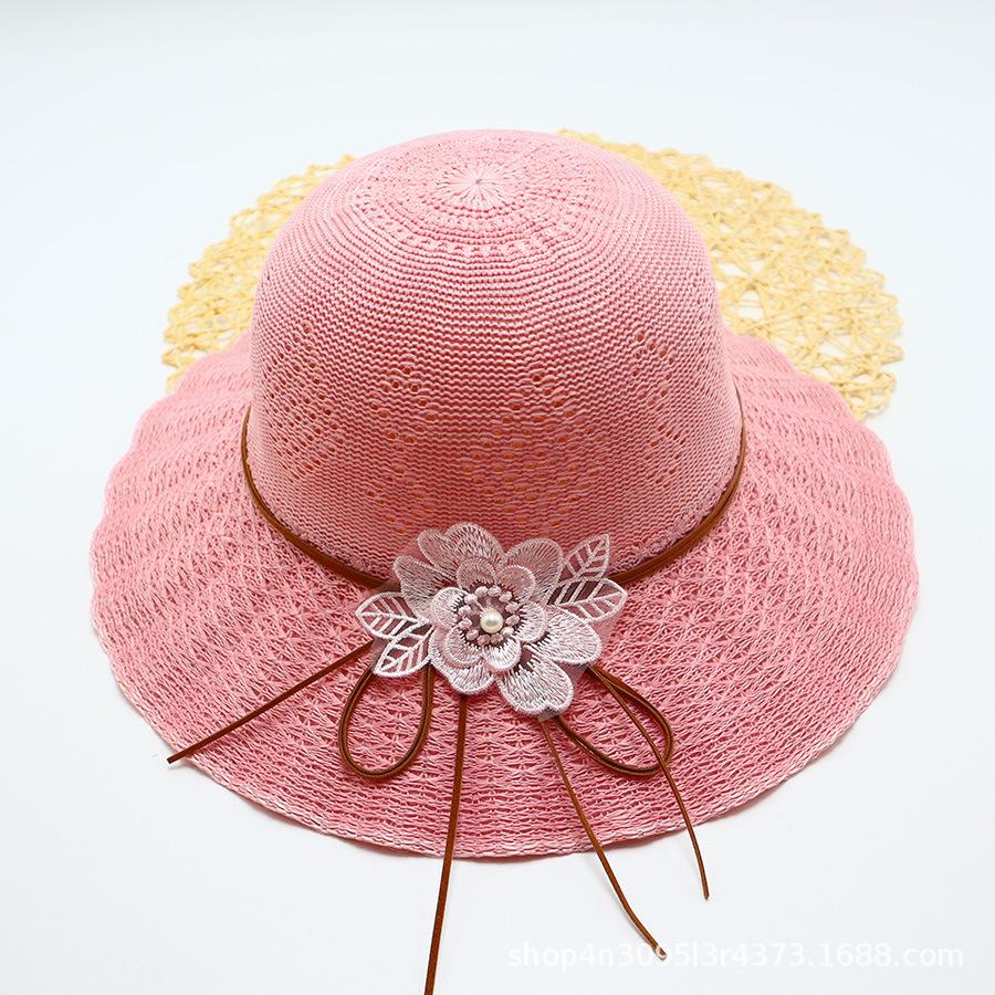 Summer straw hat big brim fashionable flower sweet seaside vacation beach breathable sun protection sun hat women's