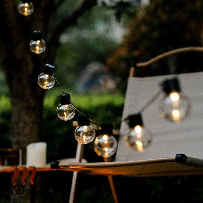 Outdoor Solar LED Globe String Lights for Festivals & Camping - Super Bright Decorative Atmosphere Lighting for Courtyard & Canopy