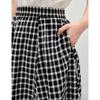 Qiushui Yiren Women's Color-block Plaid A-line Skirt
