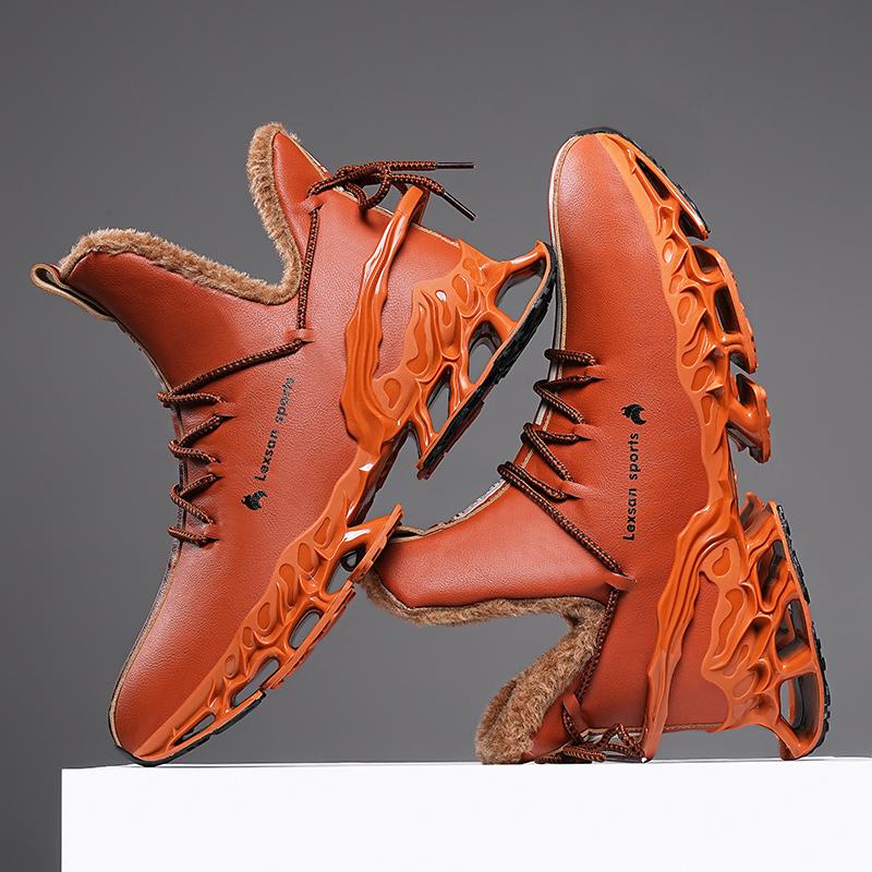 TUINANLE Men Casual Shoes New Retro Plush Thick-soled Autumn and Winter Warm Non-slip Classic Cotton Male Sneakers