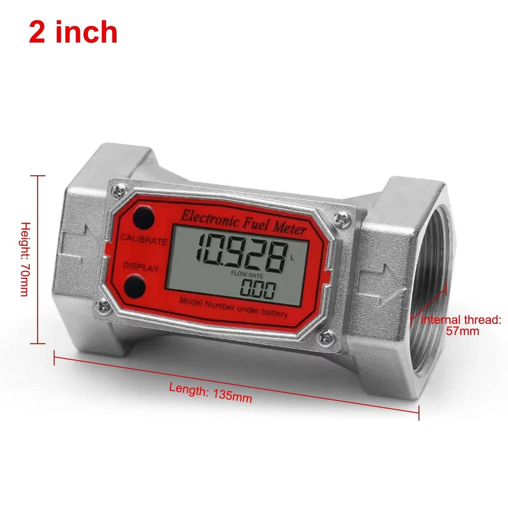 High Precision Digital Display Turbine Flow Meter Fuel Flowmeter Measuring Diesel Kerosenes Gasolines Water Methanol 1/1.5/2inch