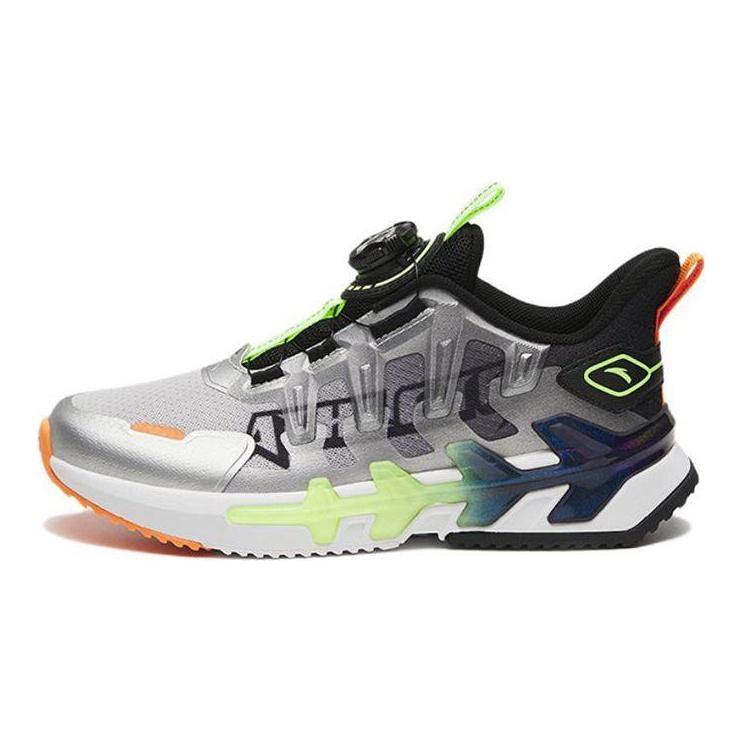 Anta Shock Absorbing Non-Slip Wear-Resistant Breathable Lightweight Low-Top Running Shoes Kids sneaker Black Gray Orange 312245533-1