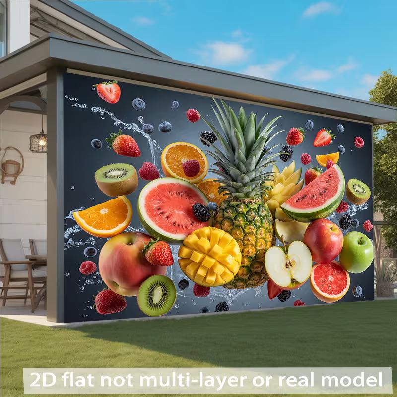 2D Tropical Fruit Backdrop, Summer Party & Food Photography Background