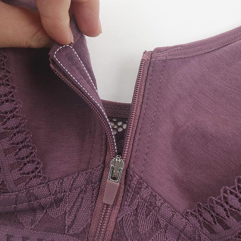 Zipper Bra Women's Wirefree Adjustable Shoulder Straps Large Size Underwear 38-52