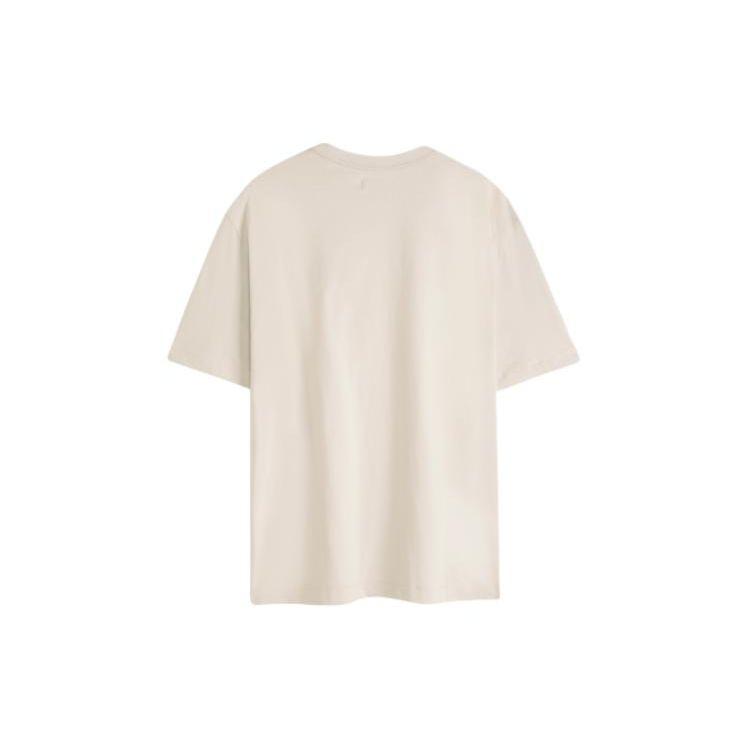 Calvin Klein Casual Round Neck Letter Embroidered Short Sleeve T-Shirt Unisex Tops Eggshell 40HM229-102